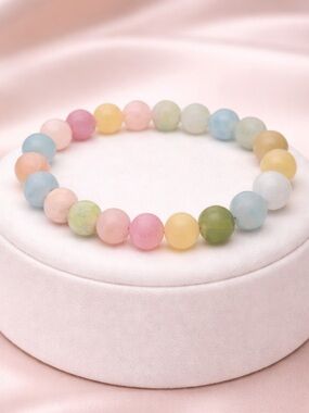 Morganite Beautiful Matte Stretch bracelet